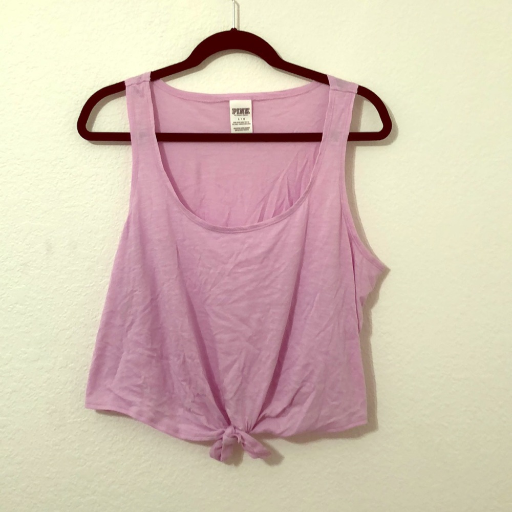 ♥️ NWOT Victoria Secret Pink Tie Front Crop Tank